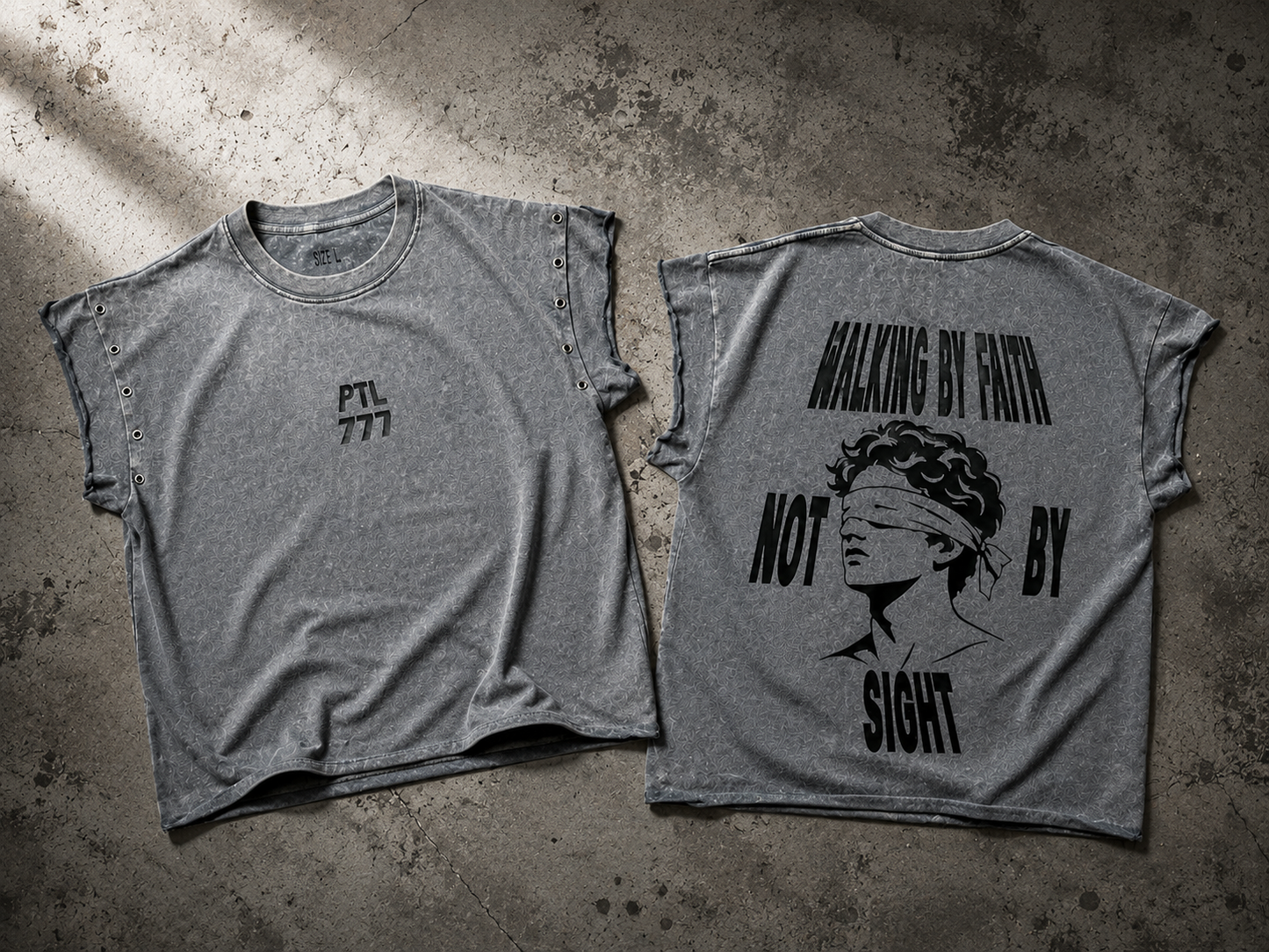 PTL777 muscle tee walking by faith
