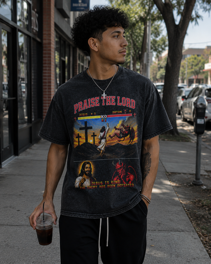 PTL77 Jesus win vintage wash