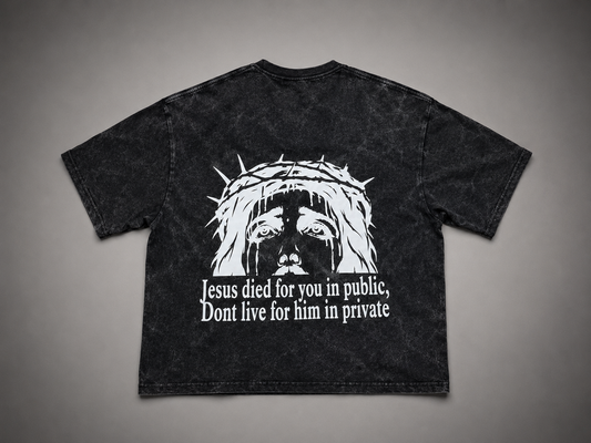 Crop PTL 777 Jesus Died For You tee